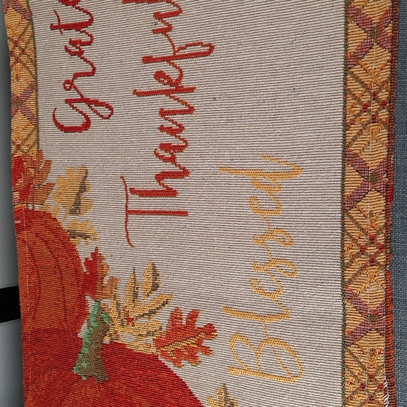 Fall Thanksgiving Farmhouse Dining Table Runner 72" Harvest Grateful Blessed - Picture 2 of 7